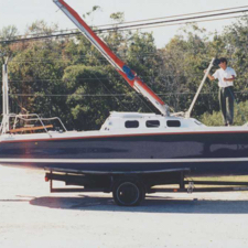 General Boats' mast raising system in operation (Photo courtesy of General Boats)