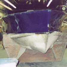 Rhodes 22 hull in the mold